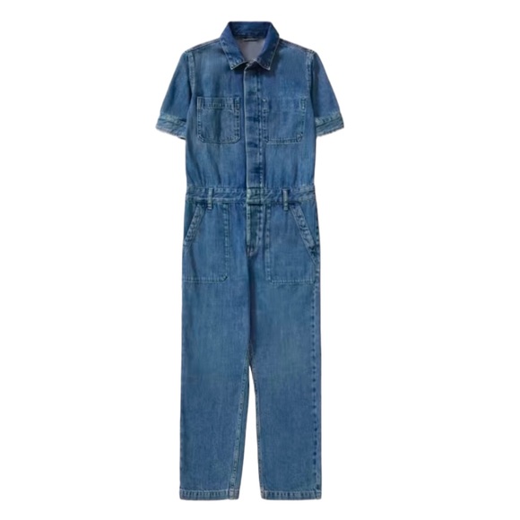 Everlane The Super-Soft Summer Jean Coverall in Dark Blue Wash Women's 12 NWT - Picture 4 of 7